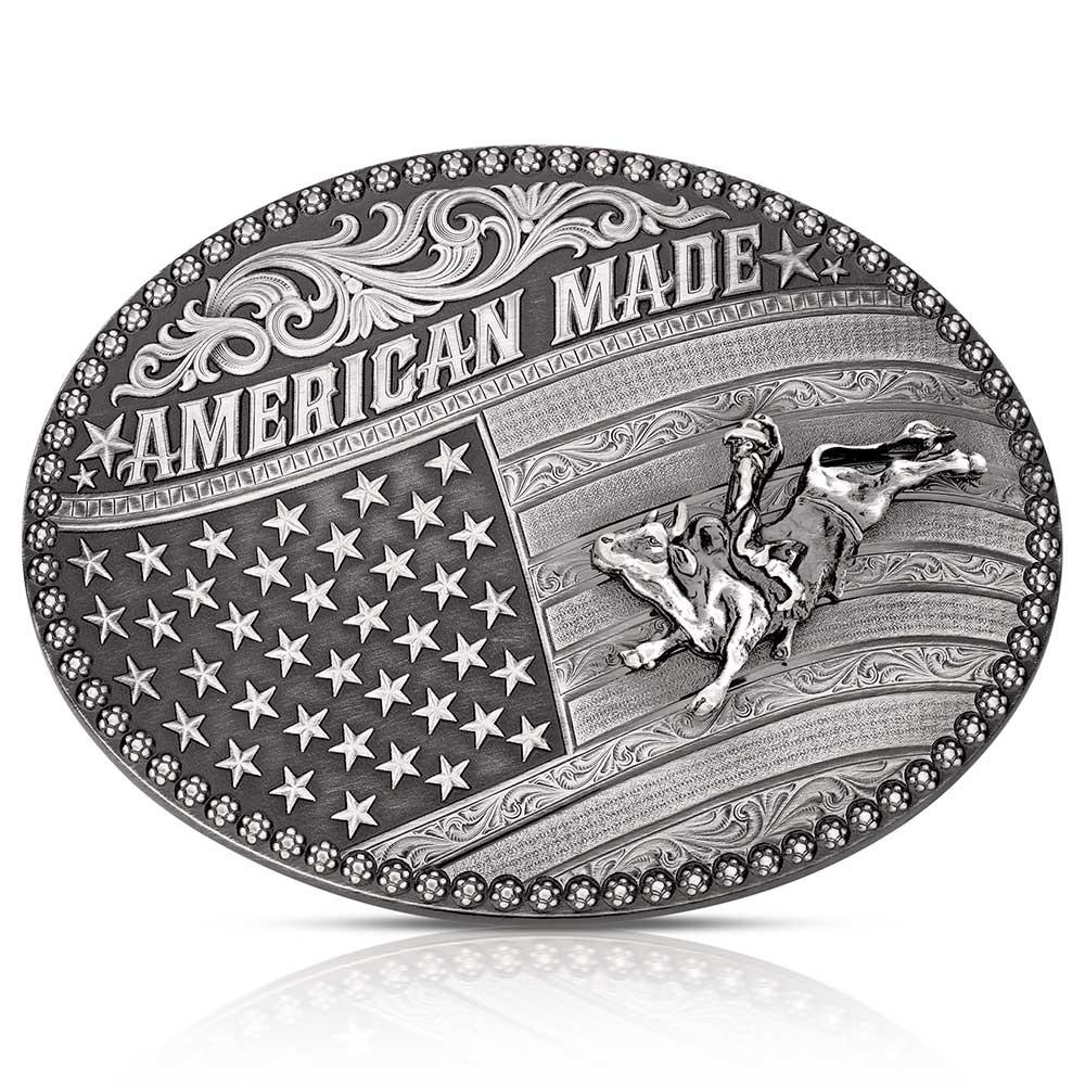 le bos Montana Silversmiths American Made Tradition Buckle with Bull Rider 49910MA-160
