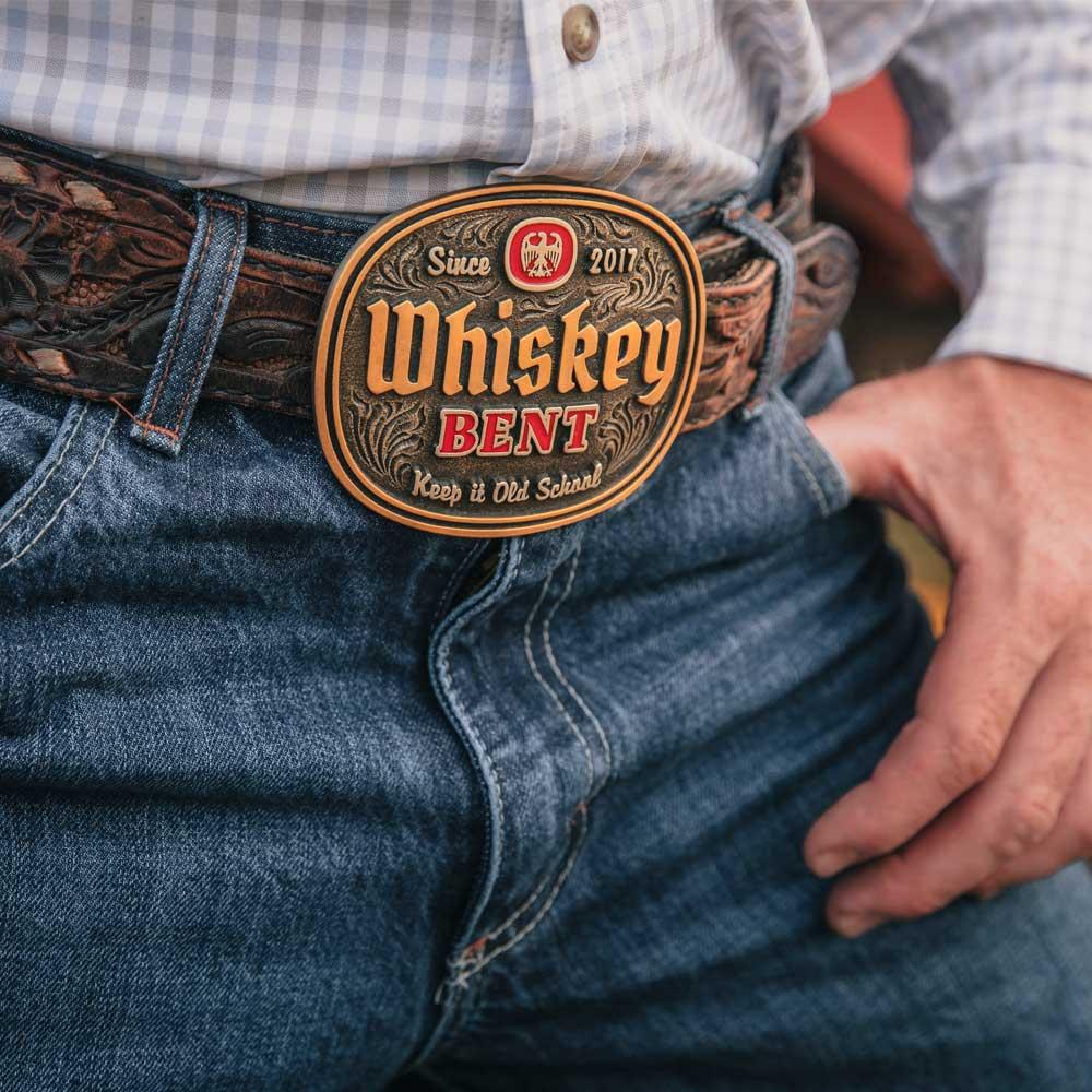 Le Bos Montana Silversmiths Keep It Old School Whiskey Bent Buckle A1018WR
