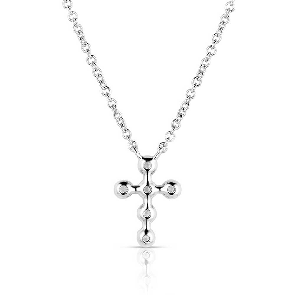 Le Bos Montana Silversmiths Simple Belief Crystal Cross Necklace NC5859