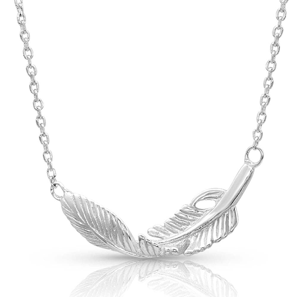 le bos Montana Silversmiths Turning Feather Pendant Necklace NC4493