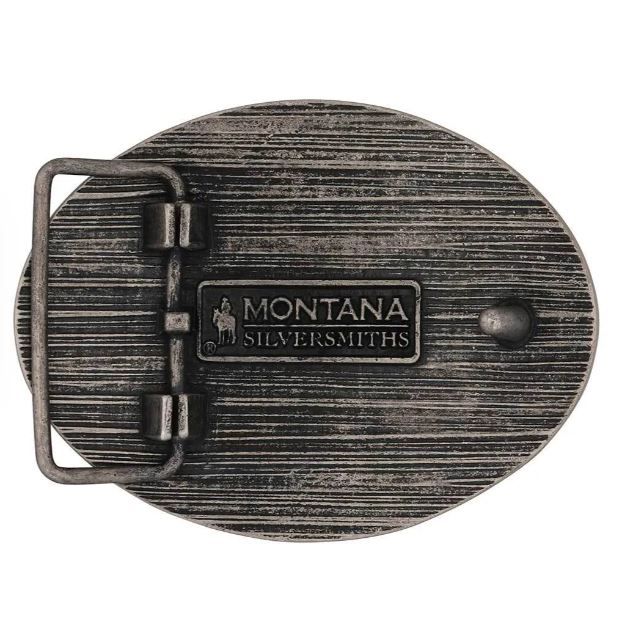 Le Bos Montana Silversmiths Two-Tone Longhorn Attitude Buckle A1015P