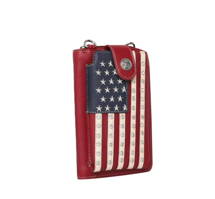 Le Bos Montana West American Pride Phone Case Crossbody Wallet US04-183RD