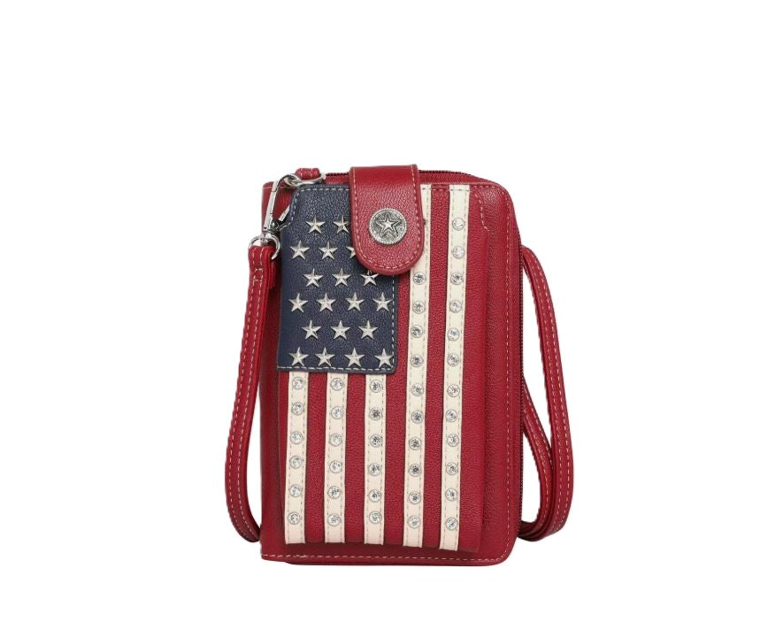 le bos Montana West American Pride Phone Case Crossbody Wallet US04-183RD