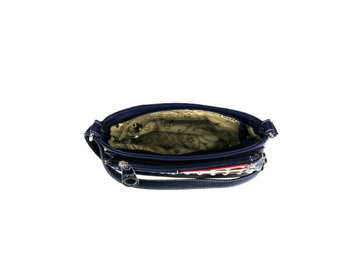 Le Bos Montana West Navy American Pride Organizer Crossbody Bag US04-8362NY