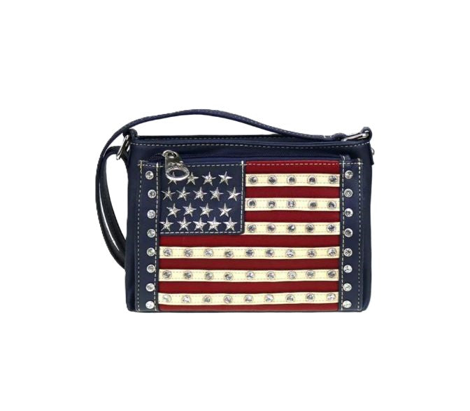le bos Montana West Navy American Pride Organizer Crossbody Bag US04-8362NY