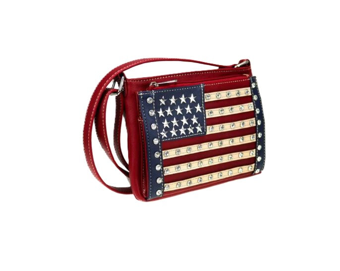 Le Bos Montana West Red American Pride Organizer Crossbody Bag US04-8362RD
