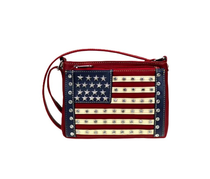 le bos Montana West Red American Pride Organizer Crossbody Bag US04-8362RD
