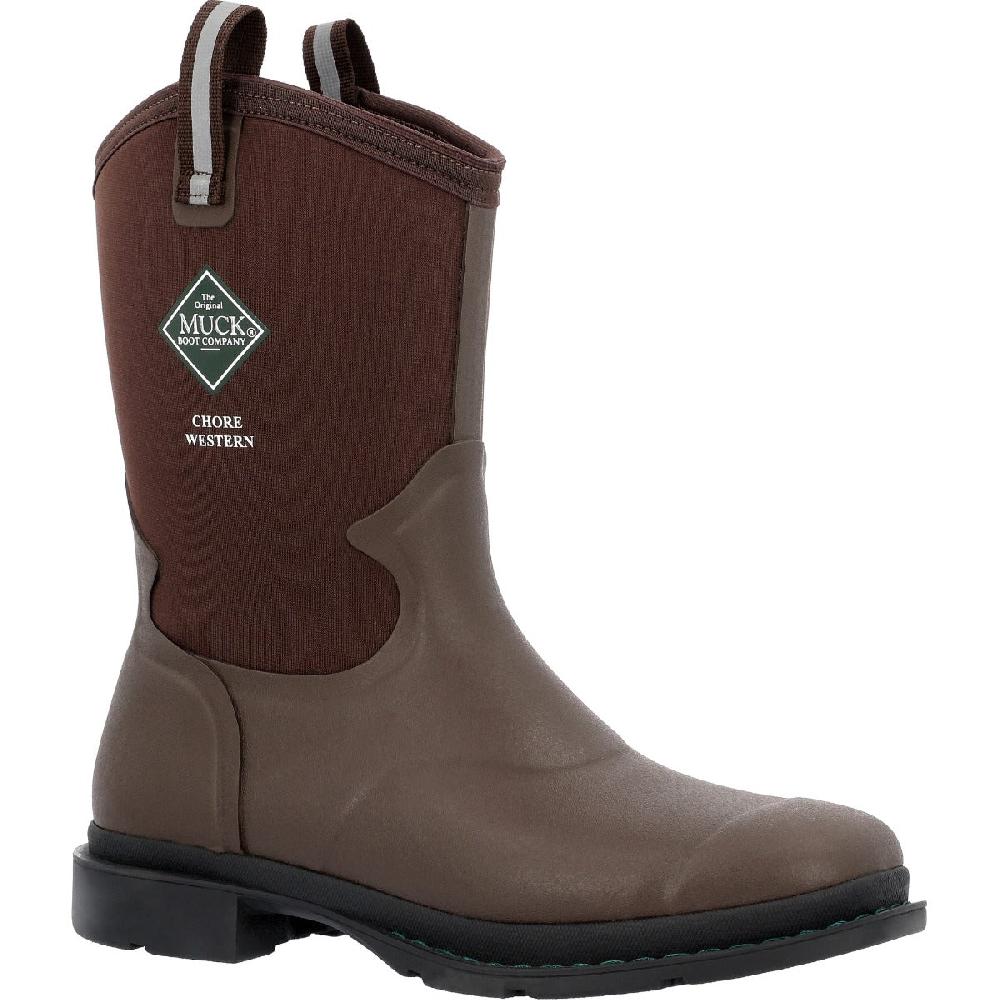 le bos Muck Brown Chore Mid Western Men's 12 inch Square Toe Waterproof Work Boots MCHWM90