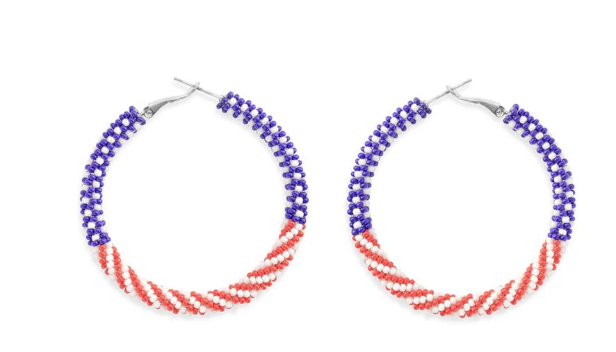 le bos Myra Bag 'My Country 'Tis Of Thee Earrings (Red White Blue)' S-11580