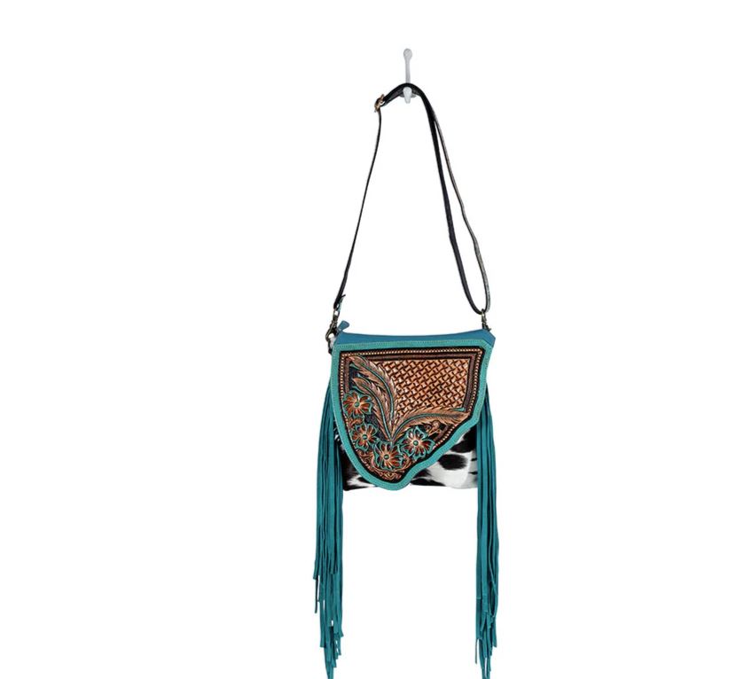 Le Bos Myra Bag Turquoise And Hairon Leather Braynette Prairie Concealed-Carry Bag S-8459