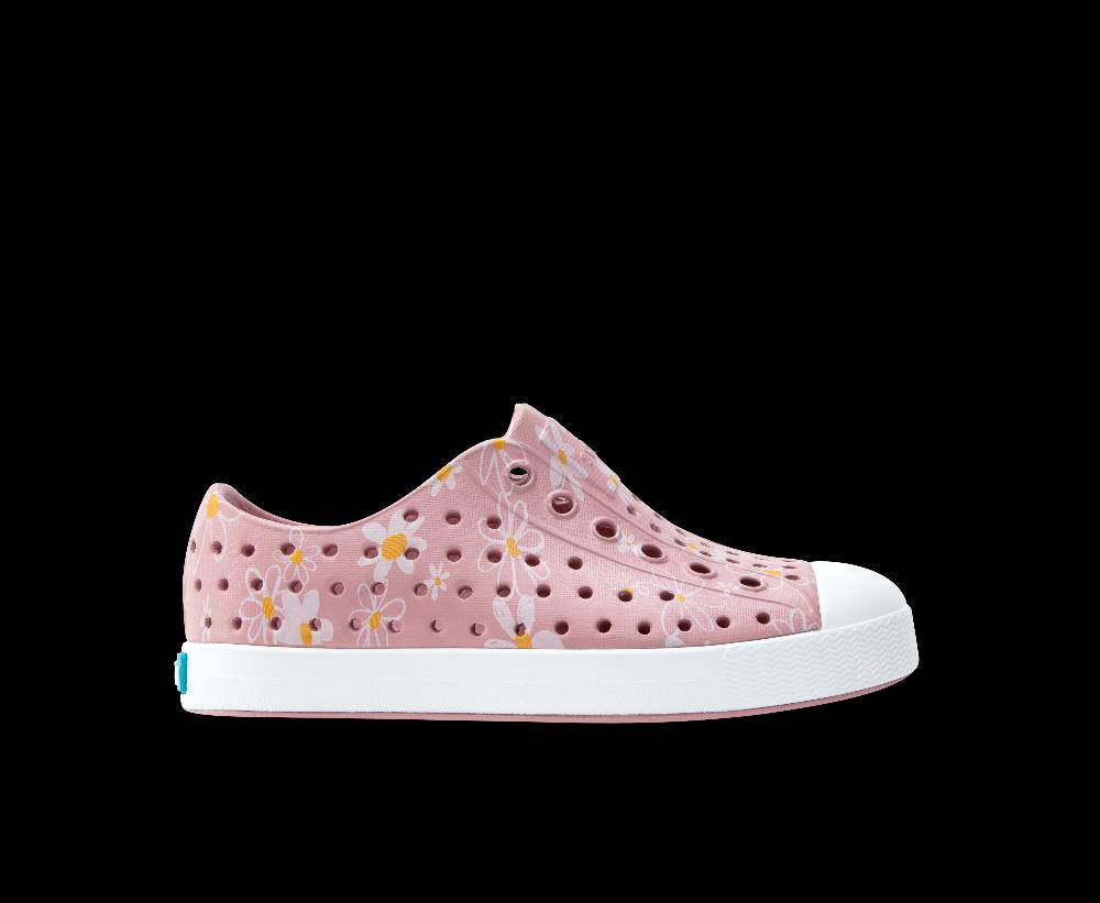 le bos Native Balos Pink/Shell White/Shell Daisy Jefferson Print Youth Sized Shoes 15111501-5642-Y