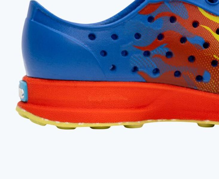 Native UV Blue/Fire Red/Chartreuse Flame/Celery Speckle Rubber Youth Robbie Sugarlite Print Shoes 13110601-4086