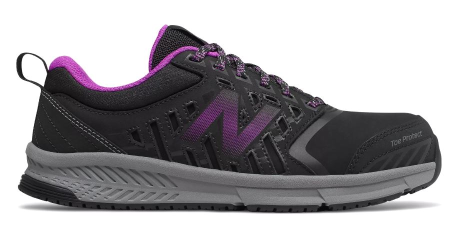 le bos New Balance Black and Purple Alloy Toe Womens Work Shoes WID412P1