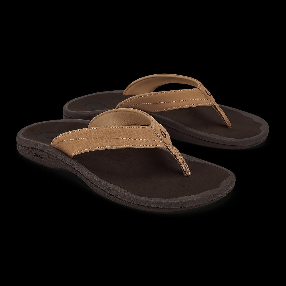 Le Bos Olukai Almond/Dark Java Ohana Women's Beach Sandals 20110-MD48