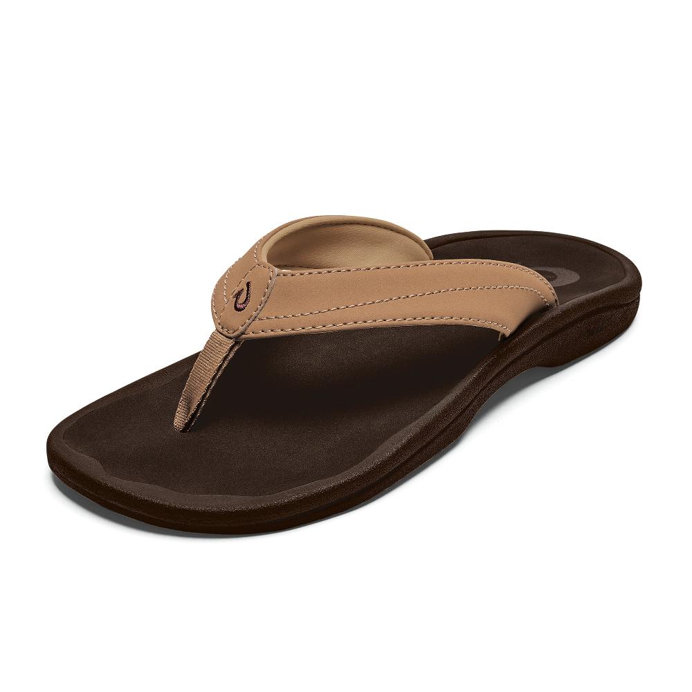 Le Bos Olukai Almond/Dark Java Ohana Women's Beach Sandals 20110-MD48