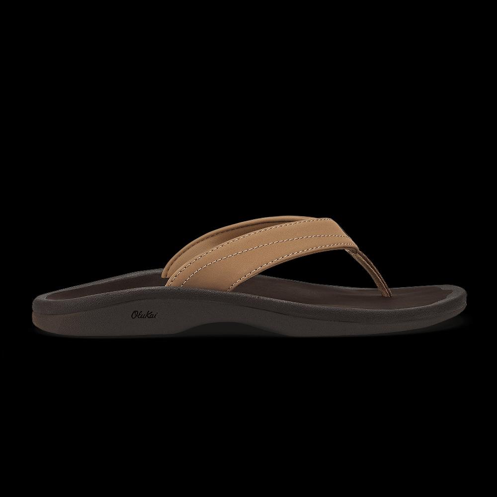 le bos Olukai Almond/Dark Java Ohana Women's Beach Sandals 20110-MD48