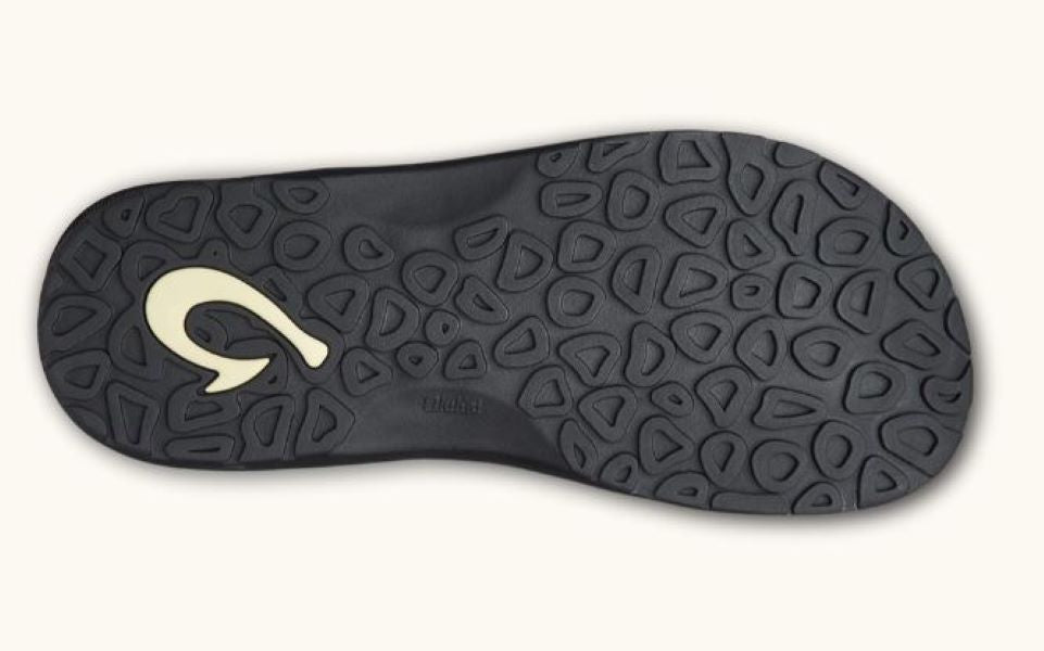 Le Bos Olukai Black Ohana Mens Beach Sandals 10110-4040