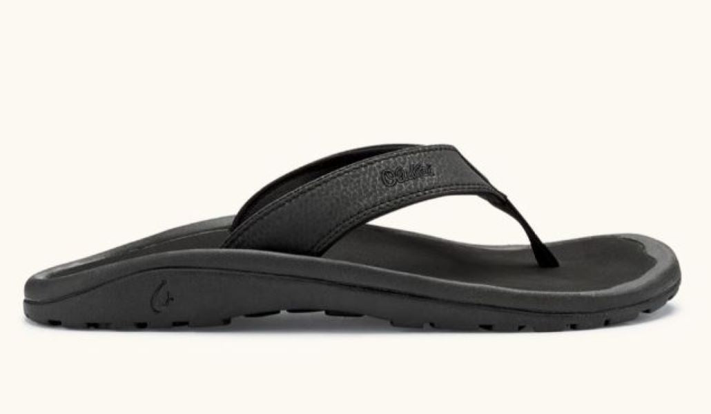 le bos Olukai Black Ohana Mens Beach Sandals 10110-4040