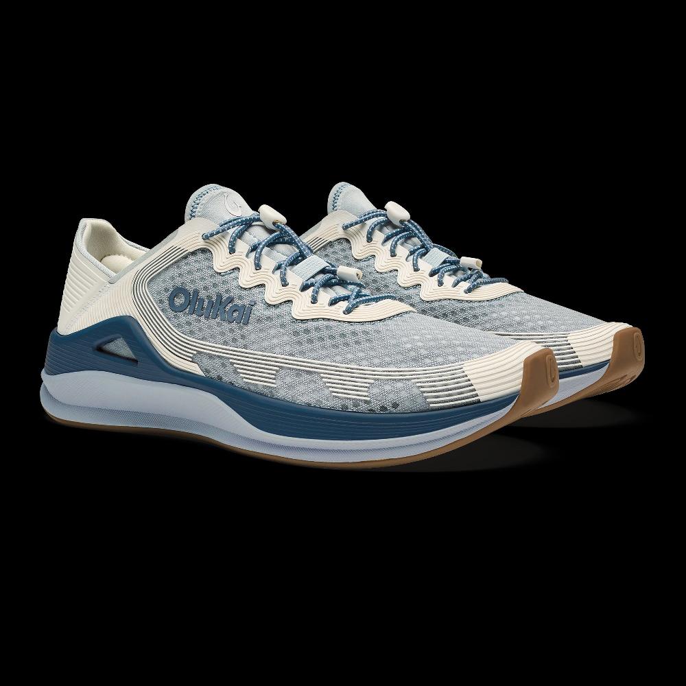 Le Bos Olukai Blue Pearl/White Sand Ahi Men's Performance Marine Shoes 10554-ELWS