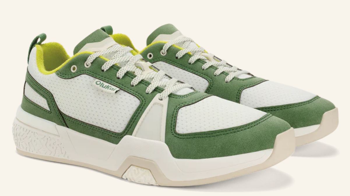 Le Bos Olukai Bright White/Leaf 'Anau Men's Pickleball Shoes 10545-WBSE
