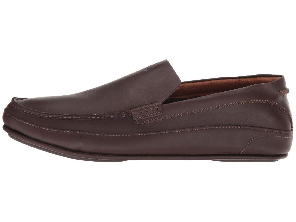 Le Bos Olukai Dark Brown Kulana Mens Leather Mens Comfort Shoes 10380-6363