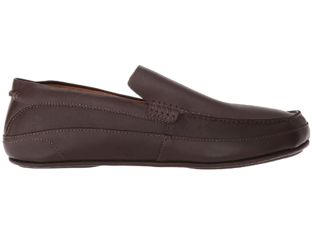 Le Bos Olukai Dark Brown Kulana Mens Leather Mens Comfort Shoes 10380-6363