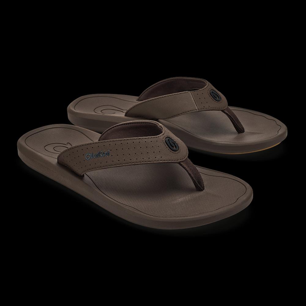 Le Bos Olukai Dark Java Ki'i Men's Lightweight Beach Sandals 10549-4848