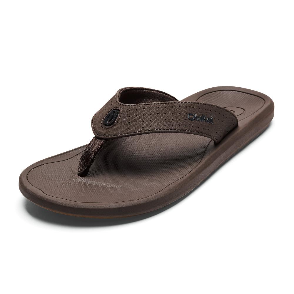 Le Bos Olukai Dark Java Ki'i Men's Lightweight Beach Sandals 10549-4848