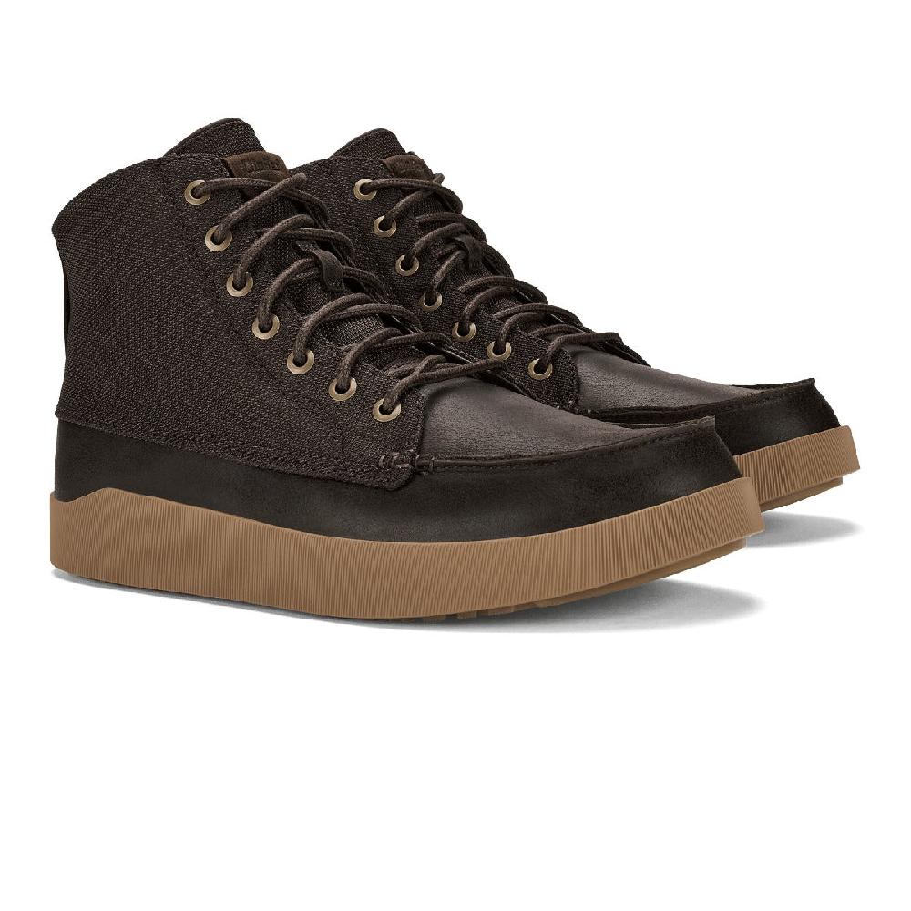 Le Bos Olukai Dark Wood Molina Men's Durable Leather Boots 10501-6363