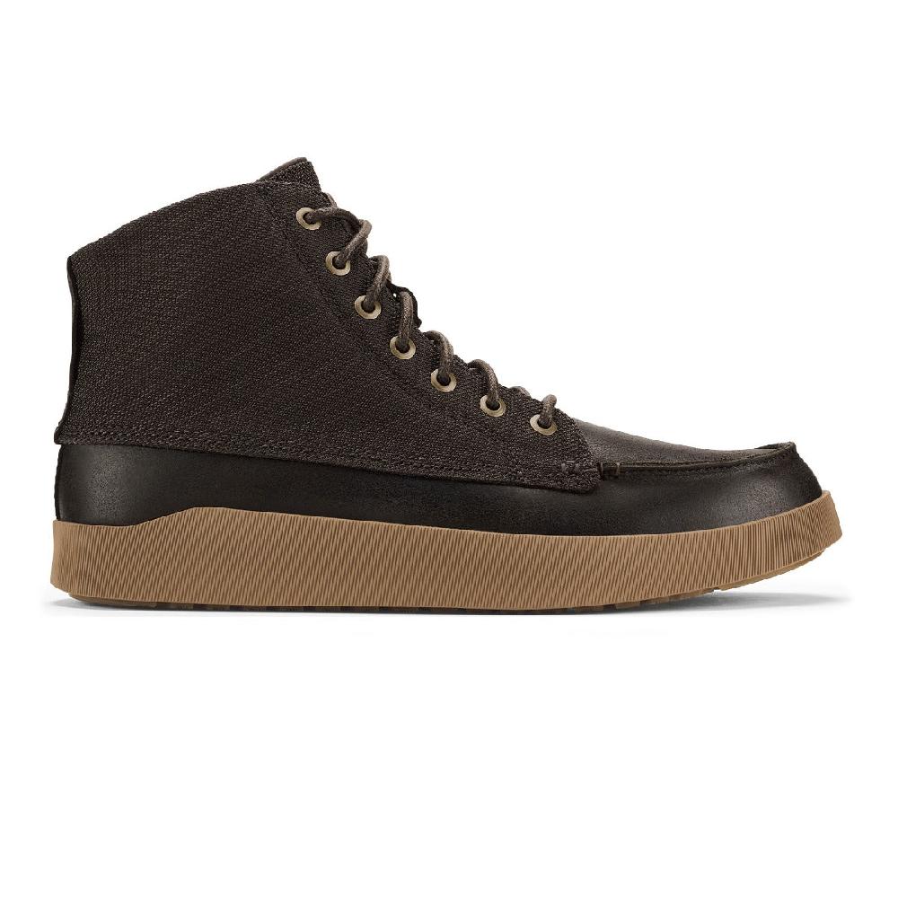 le bos Olukai Dark Wood Molina Men's Durable Leather Boots 10501-6363