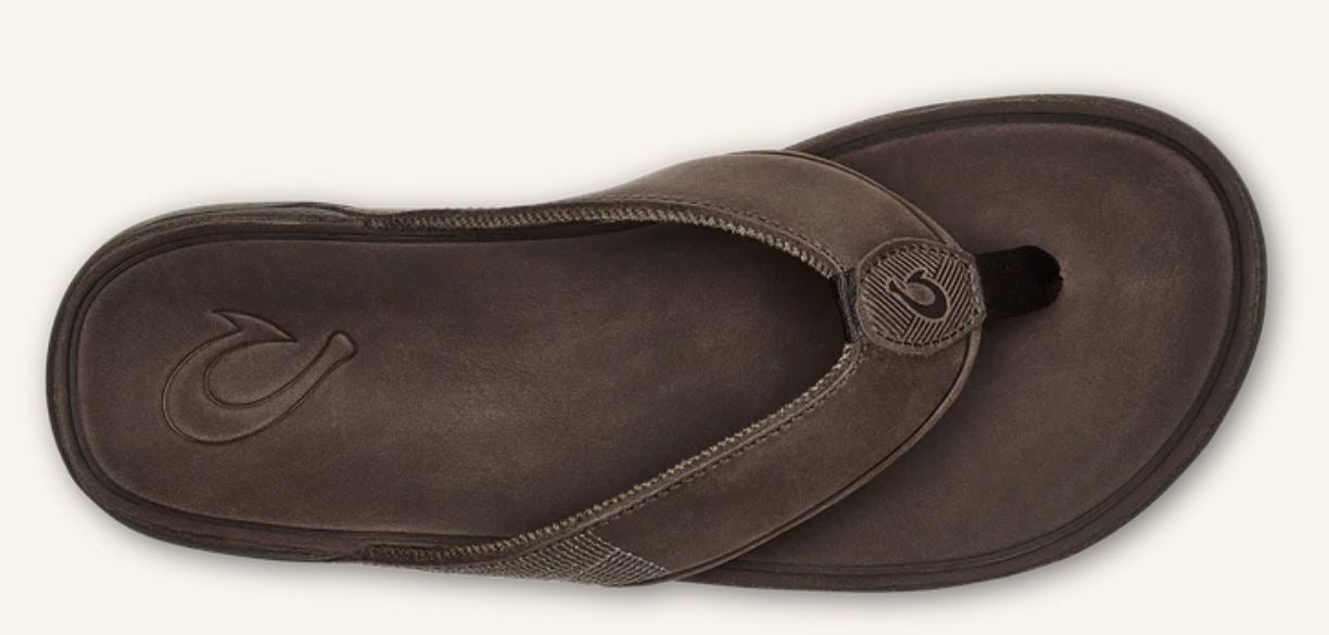 Le Bos Olukai Dark Wood Tuahine Mens Comfort Sandals 10465-6363