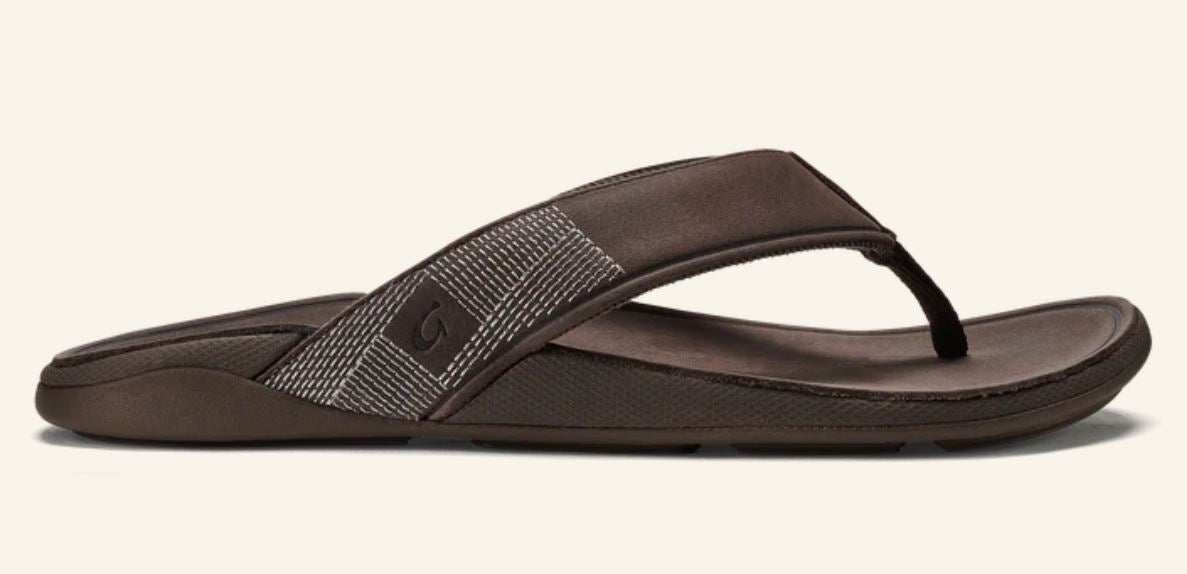 le bos Olukai Dark Wood Tuahine Mens Comfort Sandals 10465-6363