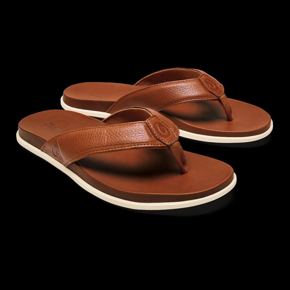 Le Bos Olukai Fox Olali Men's Leather Sandals 10552-FXFX