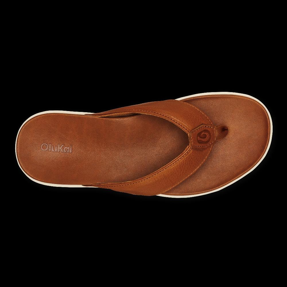 Le Bos Olukai Fox Olali Men's Leather Sandals 10552-FXFX