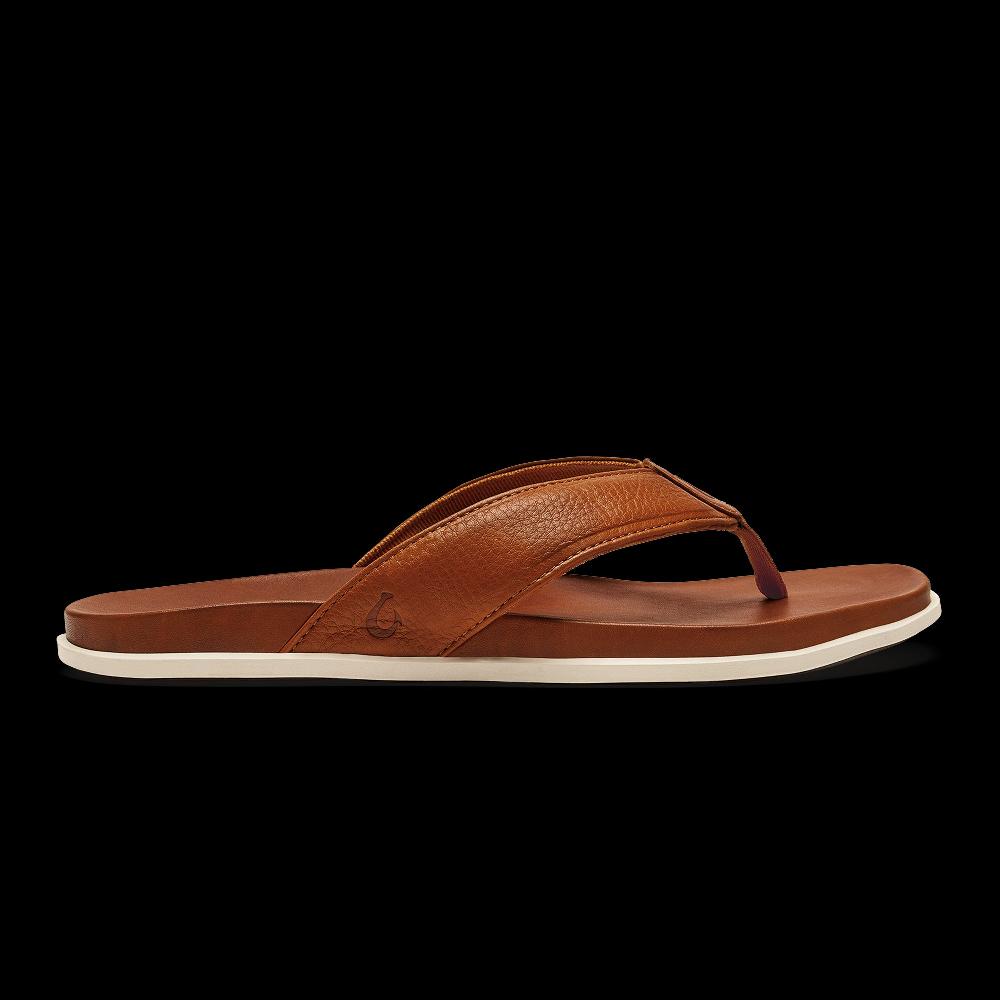 le bos Olukai Fox Olali Men's Leather Sandals 10552-FXFX