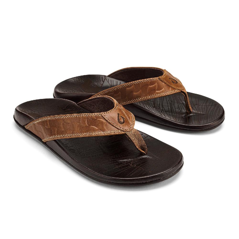 le bos Olukai Hikianalia Leather Men's Beach Sandals 10420-3448