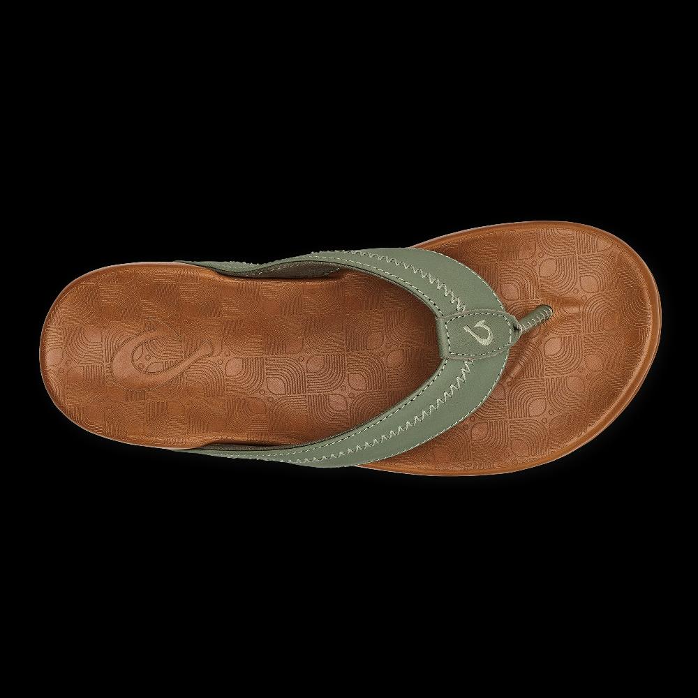 le bos Olukai Odyssey Grey/Sahara Hiapo Men's Leather Beach Sandals 10101-4DFM