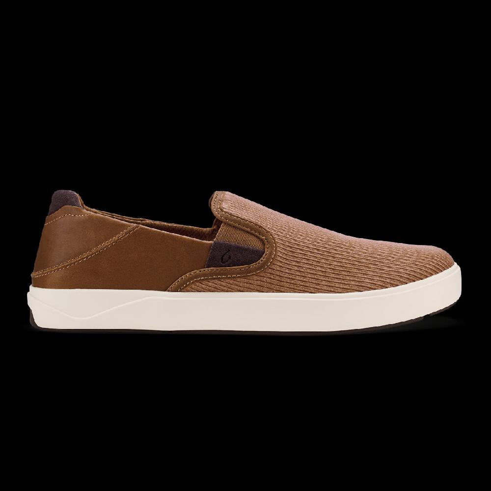 le bos Olukai Tan/Dark Wood Lae'ahi Kapa Men's Corduroy Slip-On Sneakers/Casual Shoes 10446-3463