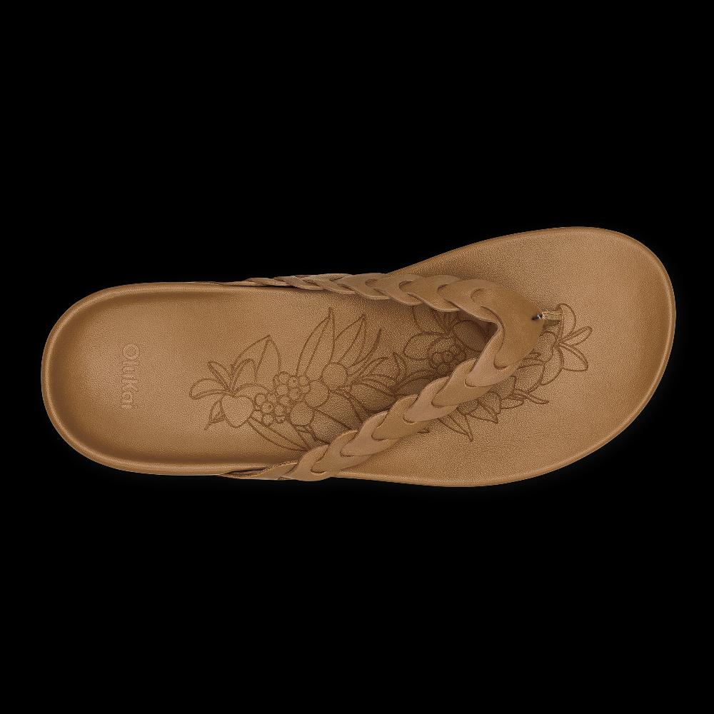 Le Bos Olukai Tan Lei Women's Leather Sandals 20531-3434