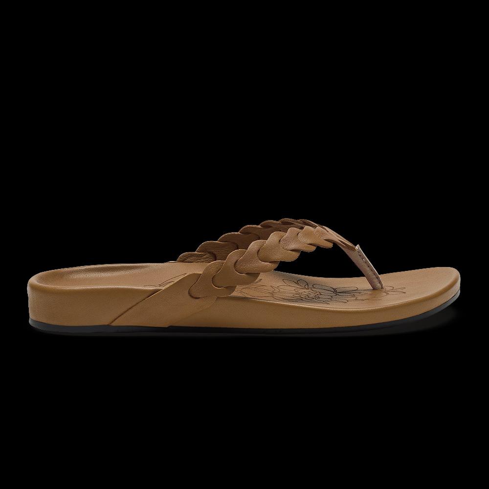 le bos Olukai Tan Lei Women's Leather Sandals 20531-3434
