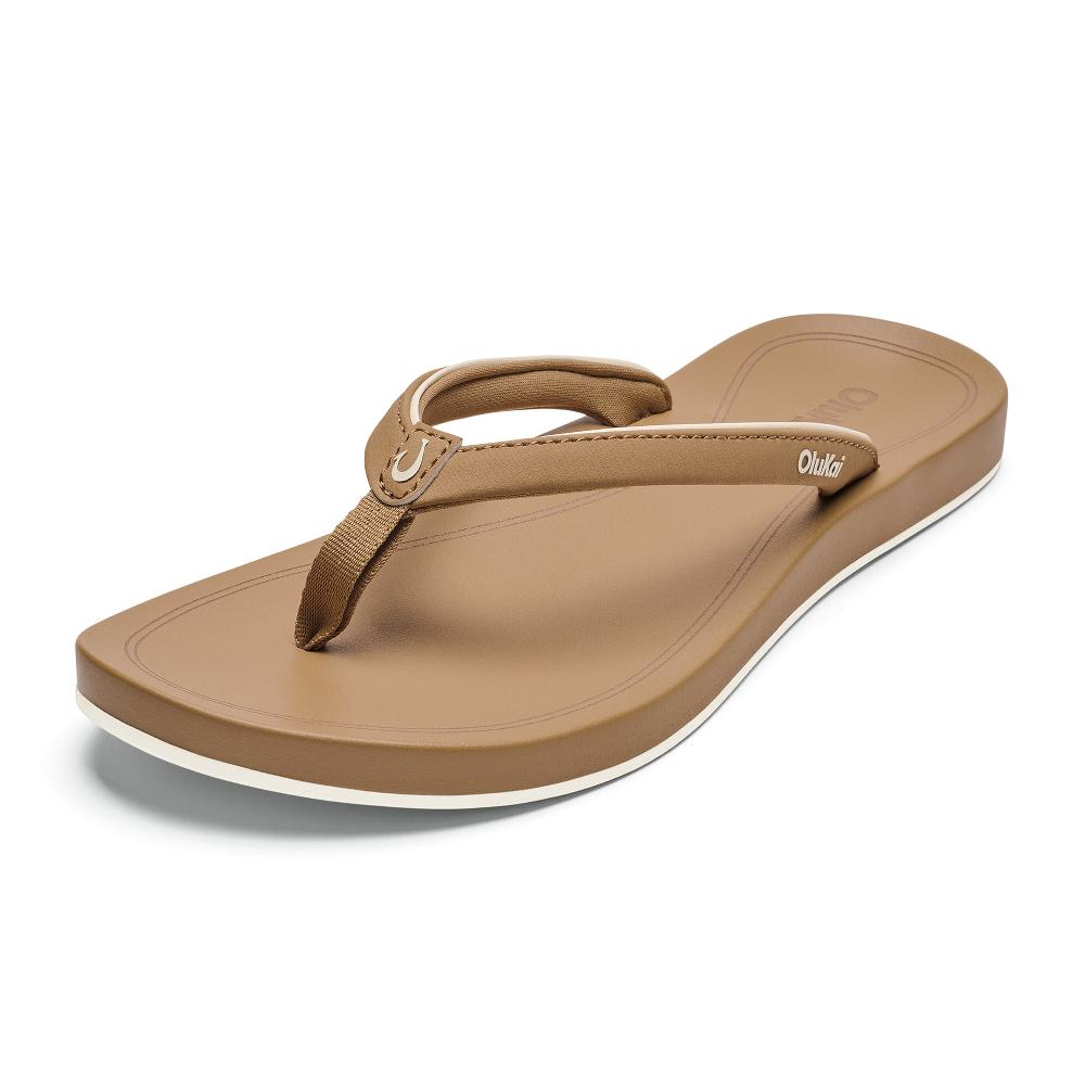 Le Bos Olukai Warm Sand/Warm Sand 'Uiki Women's Toe Post Thong Sandals 20537-WVWV
