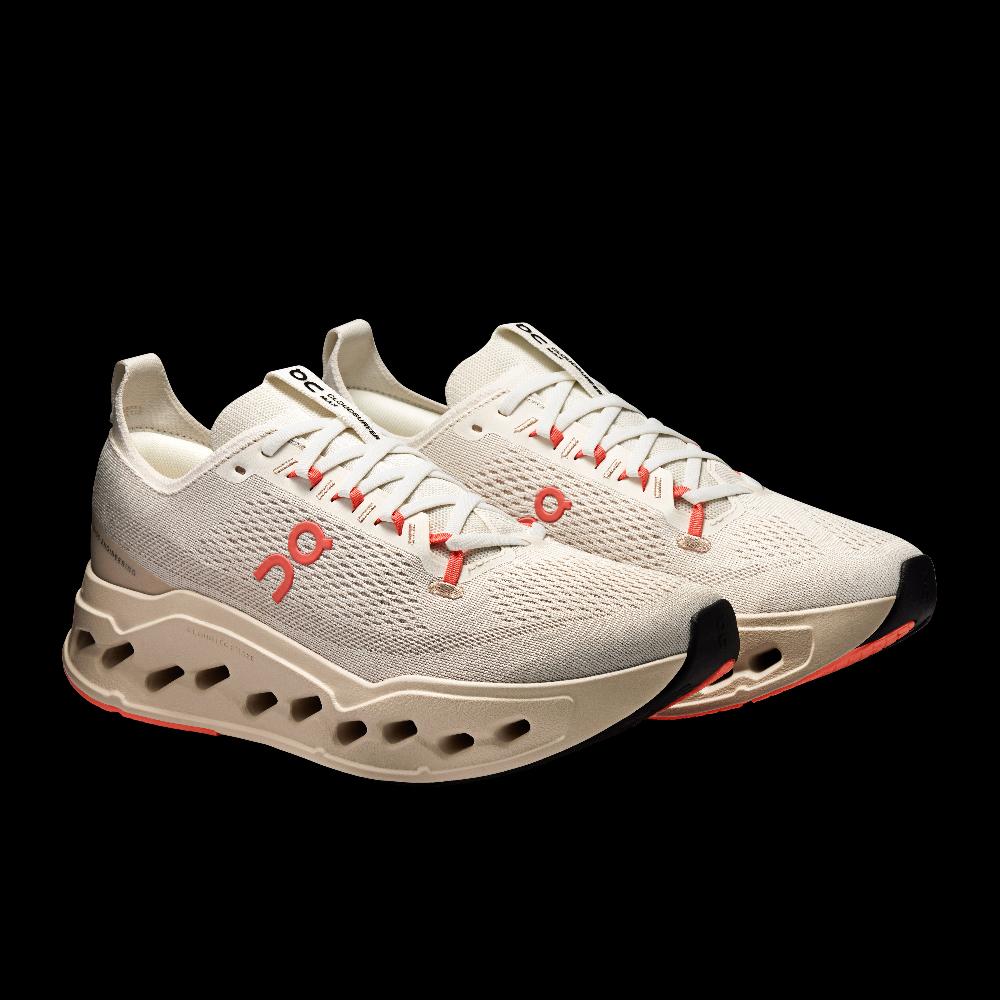 le bos On Ivory/Salmon Cloudsurfer Max Wide Width Women's Running Shoes 3WF30573297