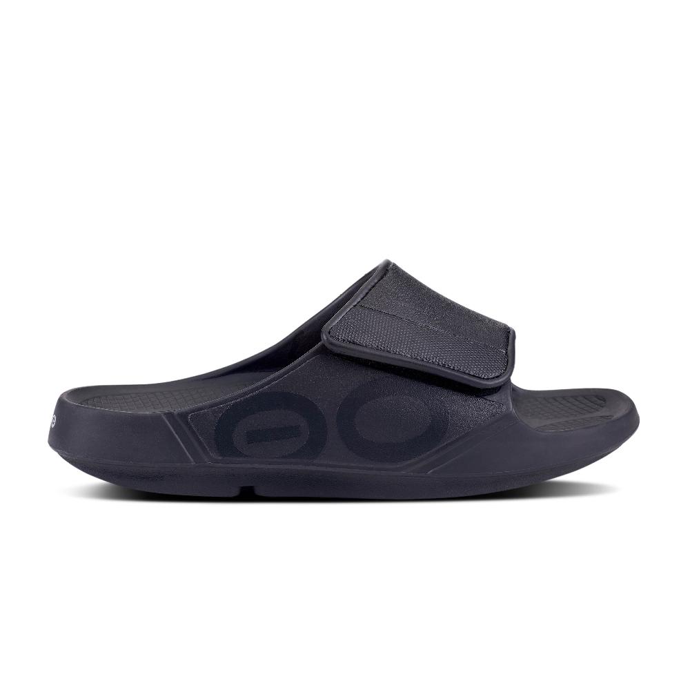 Le Bos OOfos Matte Black OOahh Sport Flex Women's Slide 1550-BLACK