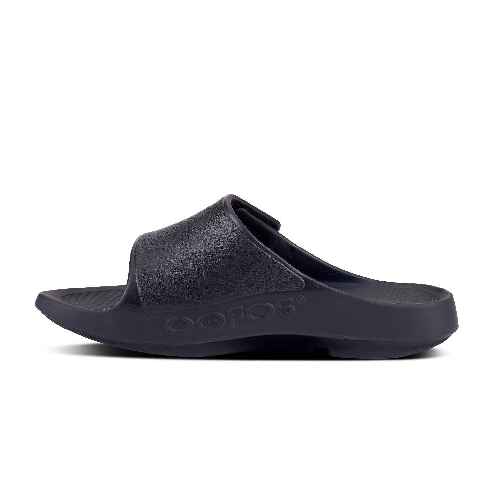 Le Bos OOfos Matte Black OOahh Sport Flex Women's Slide 1550-BLACK