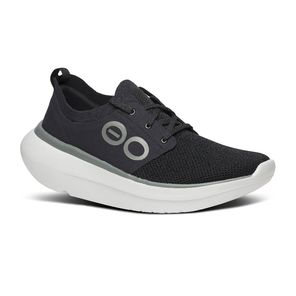Le Bos Oofos White/Black OOmy Stride Men's Athletic Shoes 5087-WHT/BLK