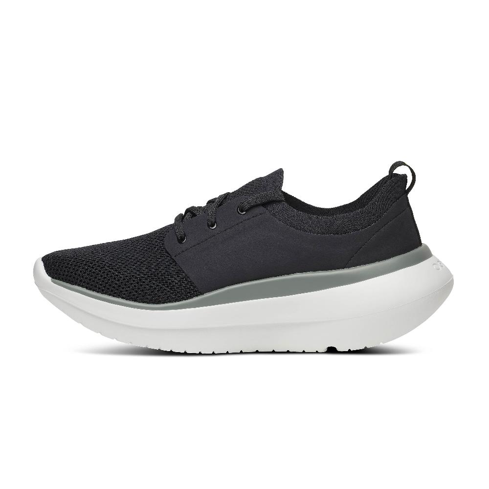 Le Bos Oofos White/Black OOmy Stride Men's Athletic Shoes 5087-WHT/BLK