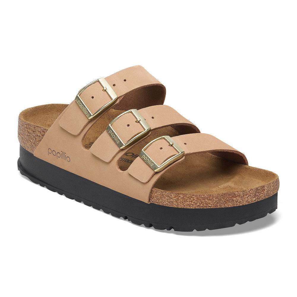 le bos Papillio by Birkenstock Sandcastle Florida Flex Nubuck Leather Women's Platform Sandals N1029760