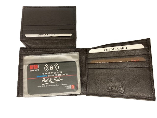 Le Bos Paul And Taylor Dark Brown RFID Blocker Bifold Wallets 51256-BR