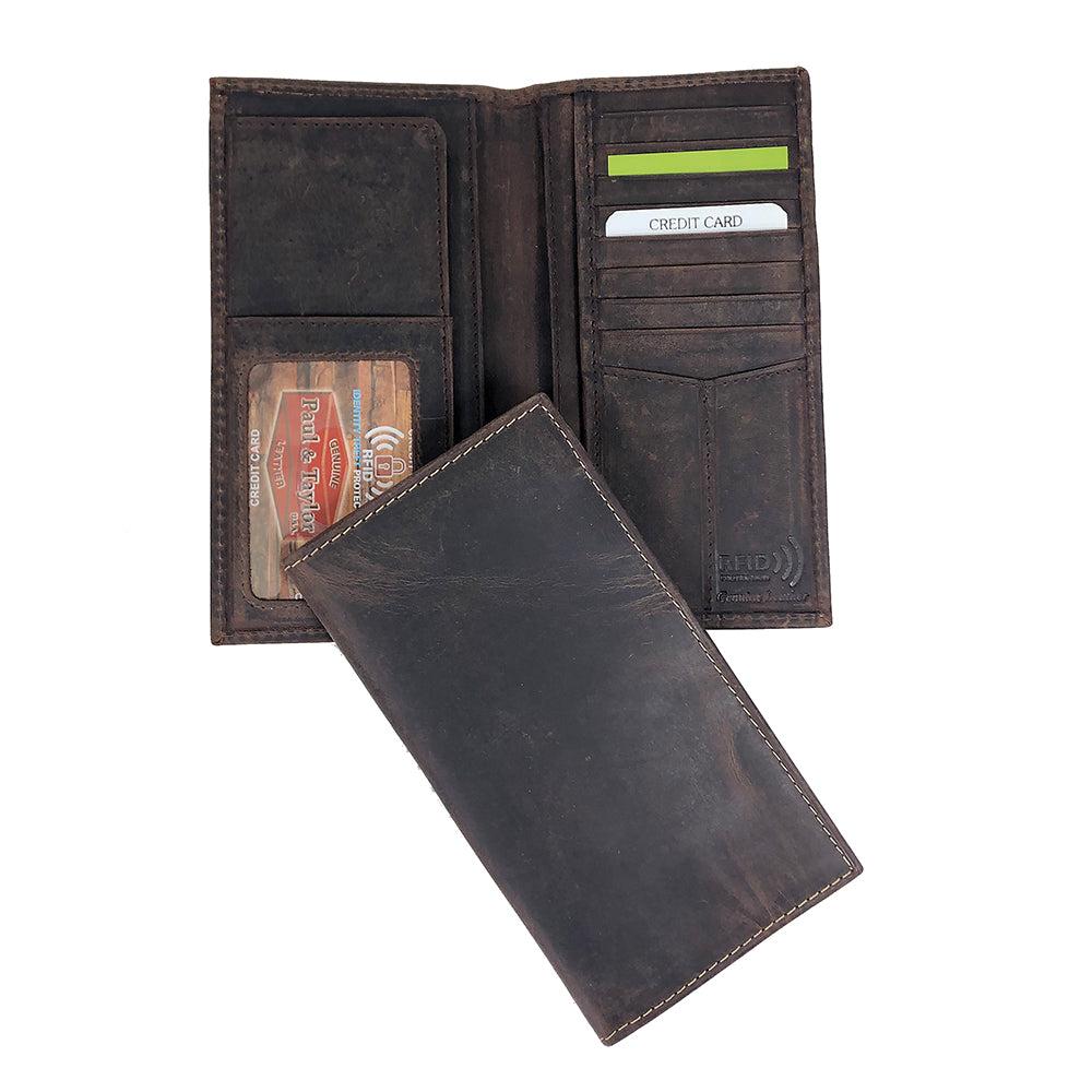 le bos Paul and Taylor Dark Brown RFID Technology Genuine Leather Rodeo Wallet 51333