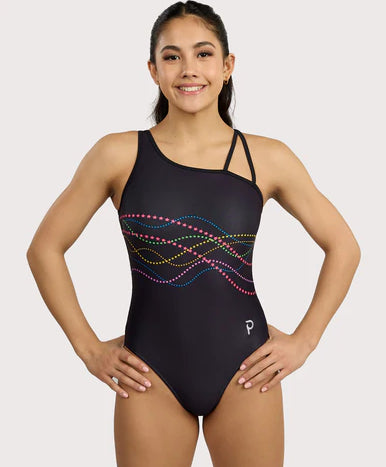 le bos Plum Hollywood Strappy Shoulder Swoop Leotard